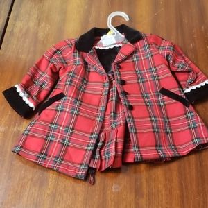 Red plaid 5 piece newborn set